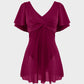 Chic Plus Size Full Coverage Ruffle Swimdress with Built-in Shorts for Women