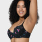 Elegant Deep V Lace Trim Full Coverage Push Up Bra for Ultimate Comfort & Support