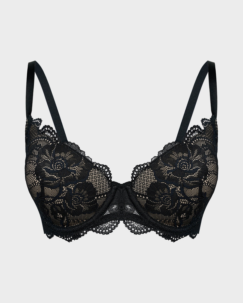 Elegant Lace Full Coverage Push-Up Bra for Ultimate Comfort & Lift