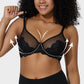 Elegant Purple Full Coverage Lace Minimizer Bra for Plus Size Support