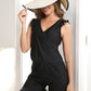 Comfortable Quick-Dry Ruffled Built-in Bra Swim Romper with Tummy Control