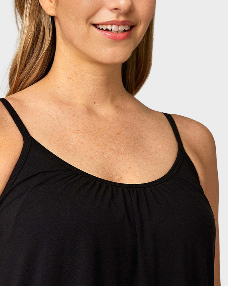 Women's Cooling Comfort Cami: Built-in Bra, Relaxed Fit, Adjustable Straps