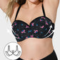 Comfortable Lace Trim Molded Cup Underwire Bra with Removable Adjustable Straps