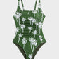 Flattering Square Neck Ruched One-Piece Swimsuit for Women, Comfortable Stretch Fabric