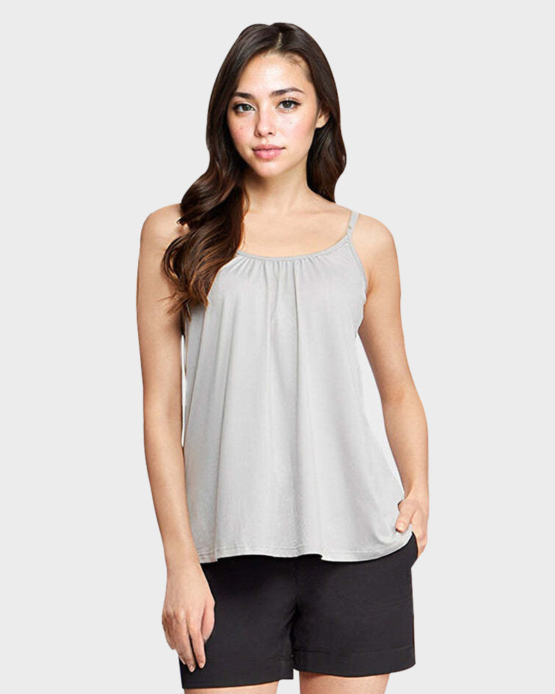 Women's Cooling Comfort Cami: Built-in Bra, Relaxed Fit, Adjustable Straps
