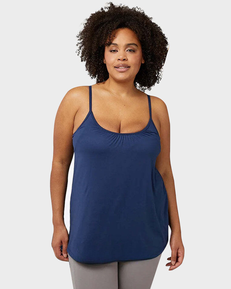 Women's Cooling Comfort Cami: Built-in Bra, Relaxed Fit, Adjustable Straps