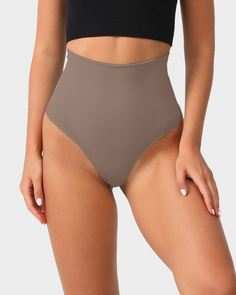 Seamless High-Waist Tummy Control Thong for Smooth Silhouette Everyday Comfort
