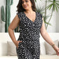 Comfortable Quick-Dry Ruffled Built-in Bra Swim Romper with Tummy Control