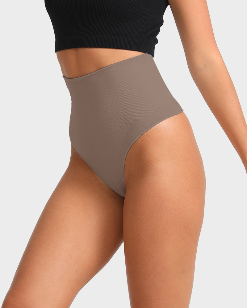 Seamless High-Waist Tummy Control Thong for Smooth Silhouette Everyday Comfort