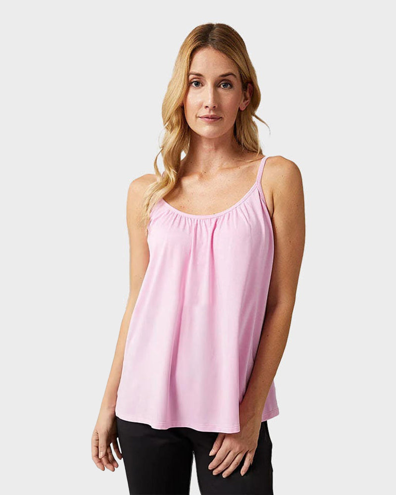 Women's Cooling Comfort Cami: Built-in Bra, Relaxed Fit, Adjustable Straps