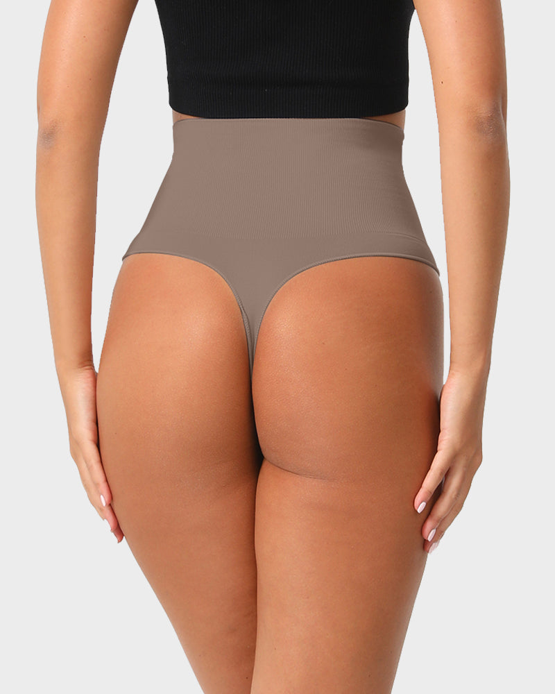 Seamless High-Waist Tummy Control Thong for Smooth Silhouette Everyday Comfort