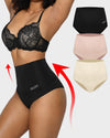 3-Pack High Waist Tummy Control Brief Panties - Comfortable Shaping Underwear
