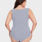 Chic Ribbed Square Neck Sleeveless Tummy Control Tank Bodysuit for Women