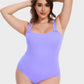 Chic Ribbed Square Neck Sleeveless Tummy Control Tank Bodysuit for Women