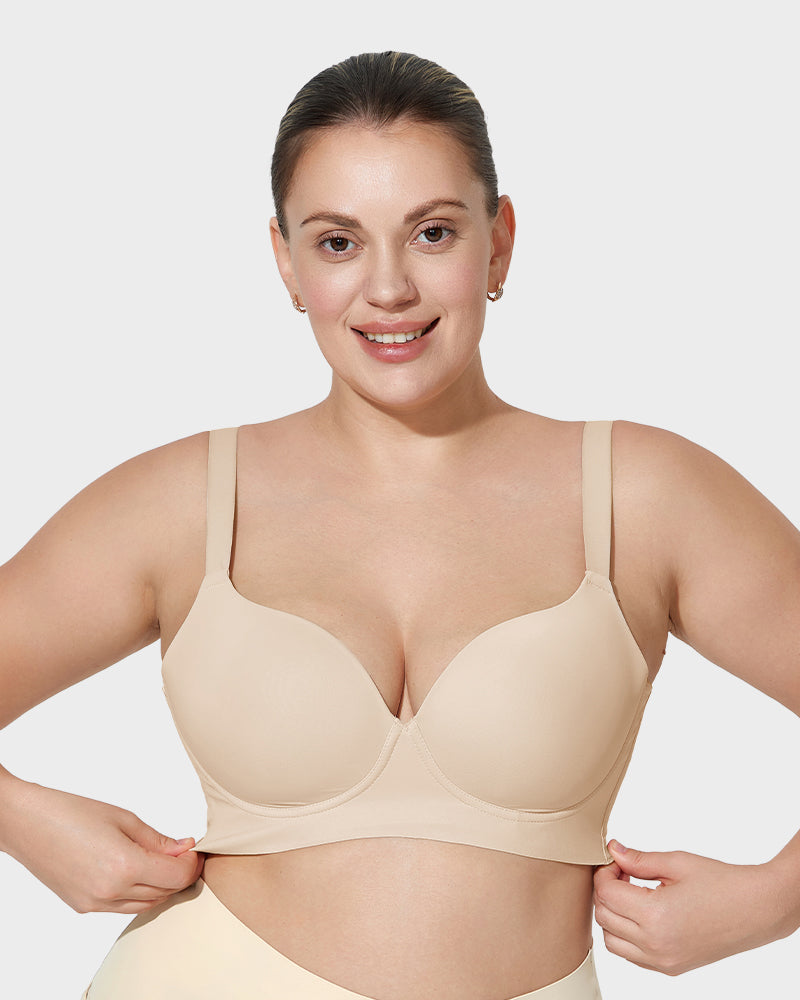 Ultimate Back Smoothing Push-Up Plunge Bra for Seamless Support and Lift