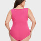 Chic Ribbed Square Neck Sleeveless Tummy Control Tank Bodysuit for Women