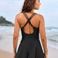 Chic Knot Hem Ruched One-Piece Swim Dress: Flattering, Adjustable, Comfortable Swimsuit