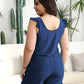 Comfortable Quick-Dry Ruffled Built-in Bra Swim Romper with Tummy Control