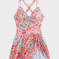 Chic Knot Hem Ruched One-Piece Swim Dress: Flattering, Adjustable, Comfortable Swimsuit