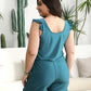 Comfortable Quick-Dry Ruffled Built-in Bra Swim Romper with Tummy Control