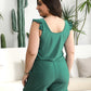 Comfortable Quick-Dry Ruffled Built-in Bra Swim Romper with Tummy Control