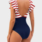 Flattering Ruffle Sleeve Cut-Out Ruched One-Piece Swimsuit for Stylish Beach Days