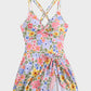 Chic Knot Hem Ruched One-Piece Swim Dress: Flattering, Adjustable, Comfortable Swimsuit
