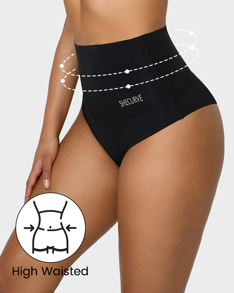 3-Pack High Waist Tummy Control Brief Panties - Comfortable Shaping Underwear