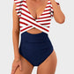 Ruffle Sleeve Cut-Out Ruched One-Piece Swimsuit