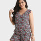 Comfortable Quick-Dry Ruffled Built-in Bra Swim Romper with Tummy Control