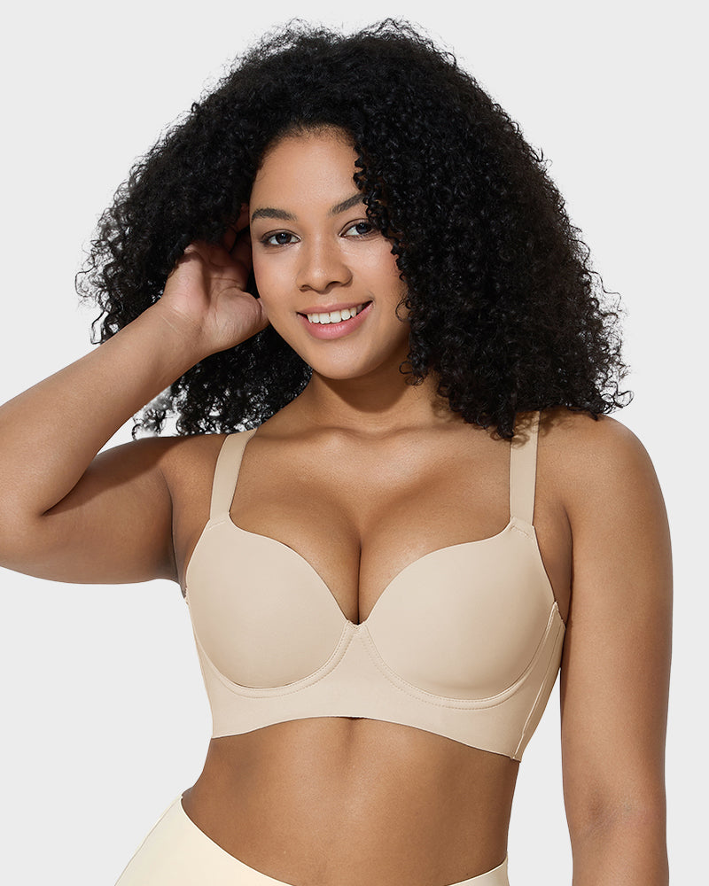 Ultimate Back Smoothing Push-Up Plunge Bra for Seamless Support and Lift