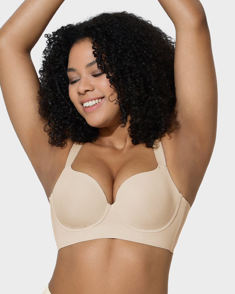 Ultimate Back Smoothing Push-Up Plunge Bra for Seamless Support and Lift