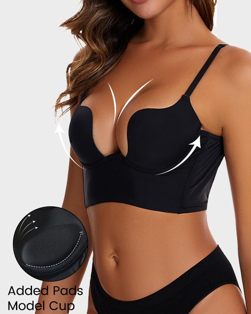 Invisible Deep Plunge U-Shaped Backless Bra for Low Cut Outfits