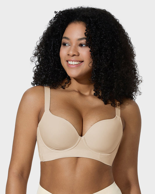 Ultimate Back Smoothing Push-Up Plunge Bra for Seamless Support and Lift