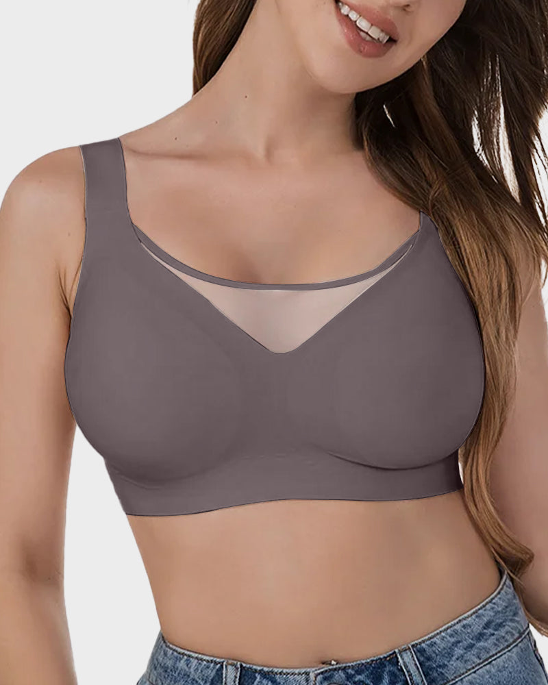 Breathable Mesh Front Contouring Wireless Bra for Pregnancy & Nursing Support