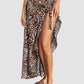 Elegant Sheer Side Tie Midi Sarong Swimsuit Cover-Up for Beach & Pool