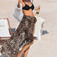 Elegant Sheer Side Tie Midi Sarong Swimsuit Cover-Up for Beach & Pool