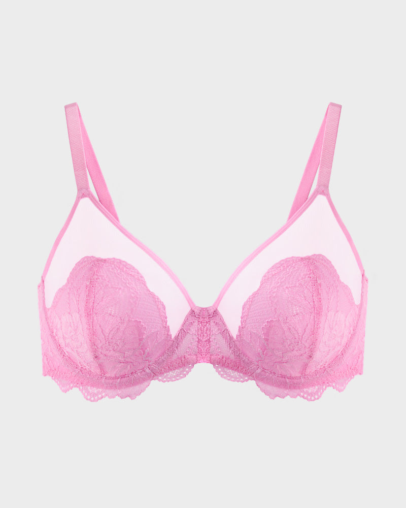 SheCurve Elegant Full Coverage Lace Minimizer Bra for Comfortable Everyday Support