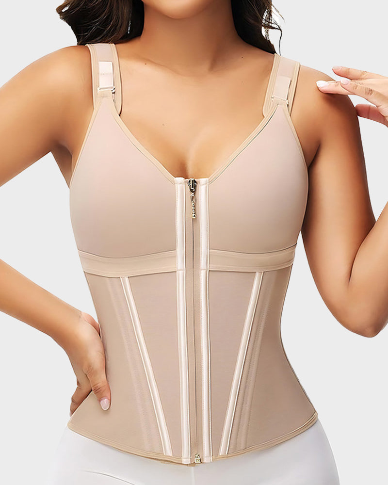 Ultimate Double-Layer Tummy Control Waist Shaper Girdle with Built-in Bra