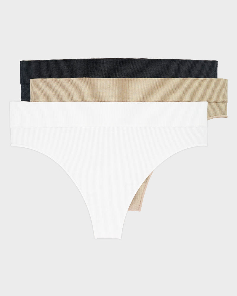 Seamless Low-Rise Thong 3-Pack: Everyday Comfort, Invisible Fit, Soft Stretch Underwear