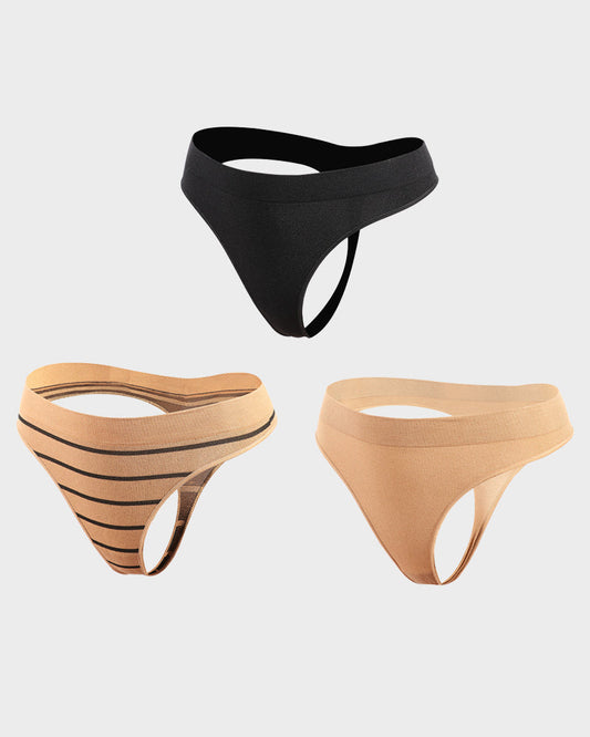 SheCurve Ultimate Comfort Low-Rise Seamless Thong Panty 3-Pack