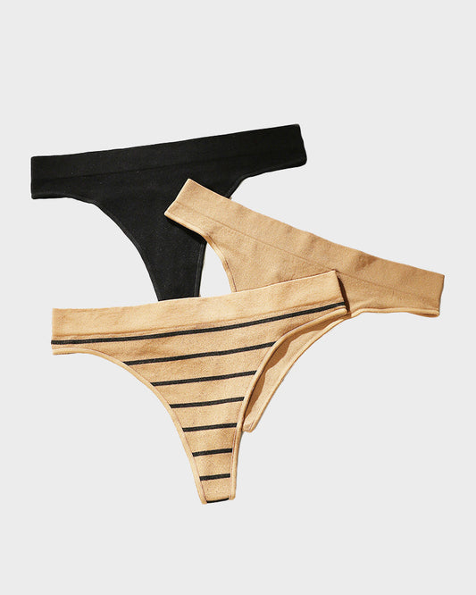SheCurve Ultimate Comfort Low-Rise Seamless Thong Panty 3-Pack