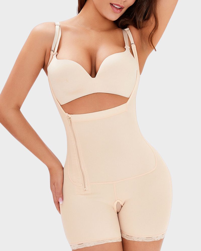 Ultimate High-Waisted Butt Lifter Body Shaper with Zipper & Adjustable Straps
