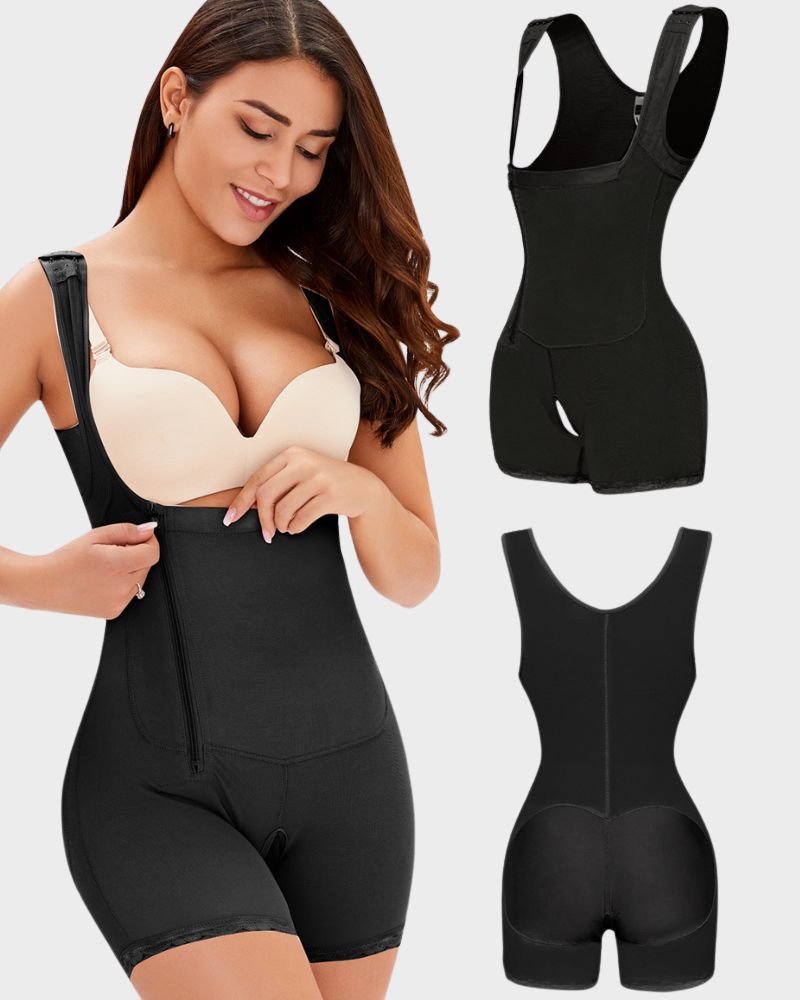 Ultimate High-Waisted Butt Lifter Body Shaper with Zipper & Adjustable Straps
