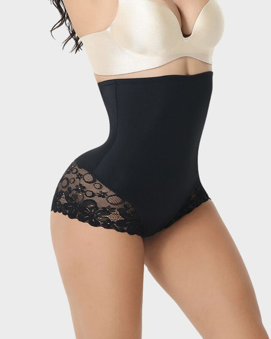 Ultra High Waist Lace Tummy Control Shaping Brief for Women - Comfortable Body Shaper