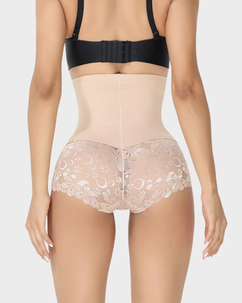 Ultra High Waist Lace Tummy Control Shaping Brief for Women - Comfortable Body Shaper