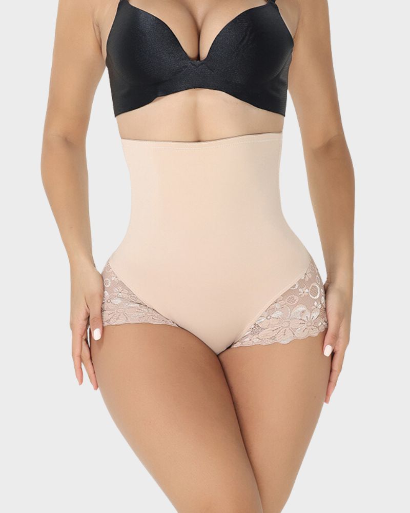 Ultra High Waist Lace Tummy Control Shaping Brief for Women - Comfortable Body Shaper