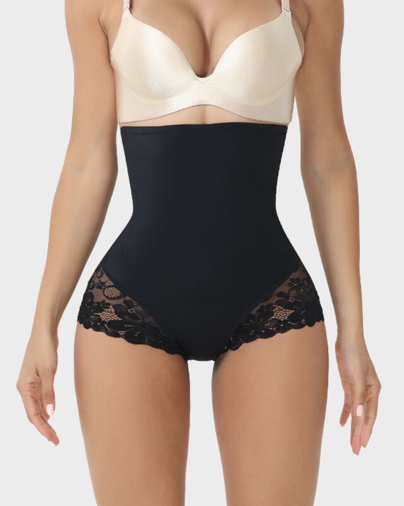 Ultra High Waist Lace Tummy Control Shaping Brief for Women - Comfortable Body Shaper