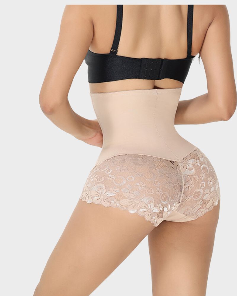 Ultra High Waist Lace Tummy Control Shaping Brief for Women - Comfortable Body Shaper
