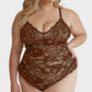 Elegant Deep V Lace Sculpting Thong Bodysuit for Women - Sexy Shapewear